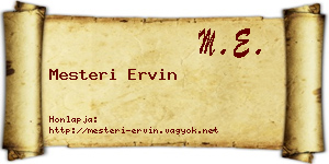 Mesteri Ervin névjegykártya