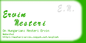 ervin mesteri business card